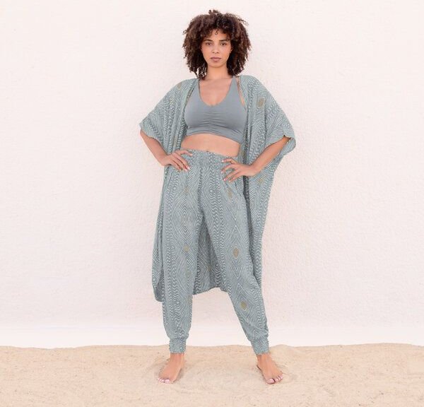 Jaya ANANDA ZUMBA - Damen - locker-leichte Sommerhose für Yoga und Freizeit