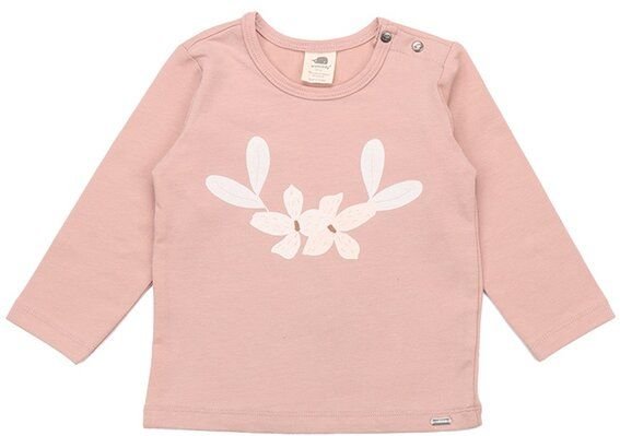 Kinder Langarmshirt GOTS zertifiziert – Bio-Baumwolle, Rosa mit Blumenmotiv, weich & bequem, alltagstauglich, gut kombin...