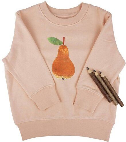 Meladi Kinder Sweater aus Biobaumwolle - Birne auf Creme Latte