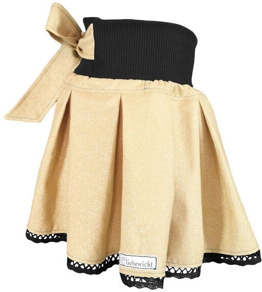 liebewicht Faltenrock Rock gold Glitzer für Mädchen aus Biobaumwolle
