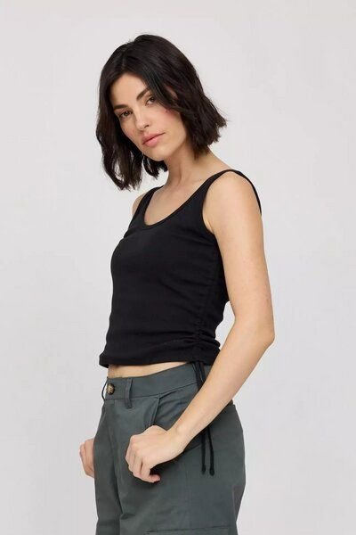 Mazine Ribbed Tank Top w Gathering - aus Biobaumwolle