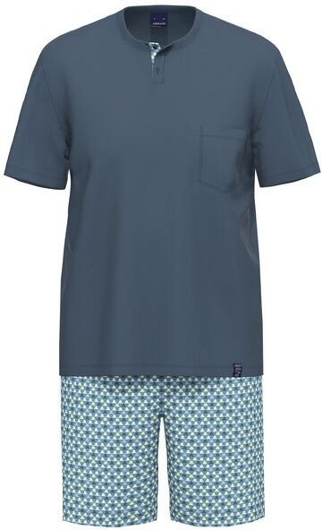 Ammann Schlafanzug kurz mit Knopfleiste | 100% Bio-Baumwolle