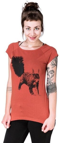 Hirschkind Bio-& Fair-Trade-Frauenshirt "Eichhörnchen" rostot