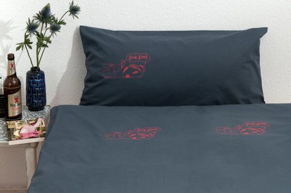 Hirschkind Bio-Kissenbezug 'PunkRock' dunkelgrau 80*40 cm