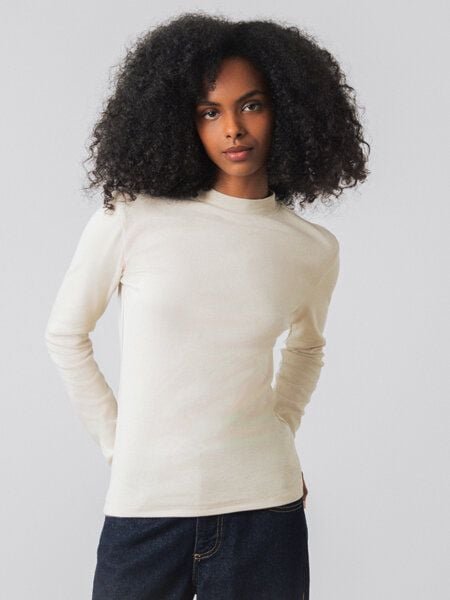 Thumbnail - Honest Basics Langarm Shirt mit Stehkragen