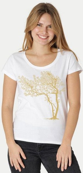 Peaces.bio - handbedruckte Biomode Bio-Damen-Loosefit-T-Shirt Fancy Tree