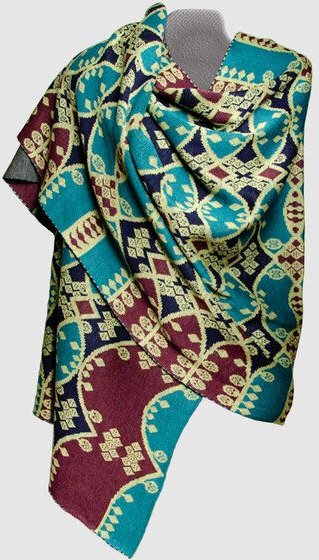 LANARTO slow fashion Merino Maxi-Schaltuch Smaragd, Feinstrick aus 100% mulesingfreier Merinowolle