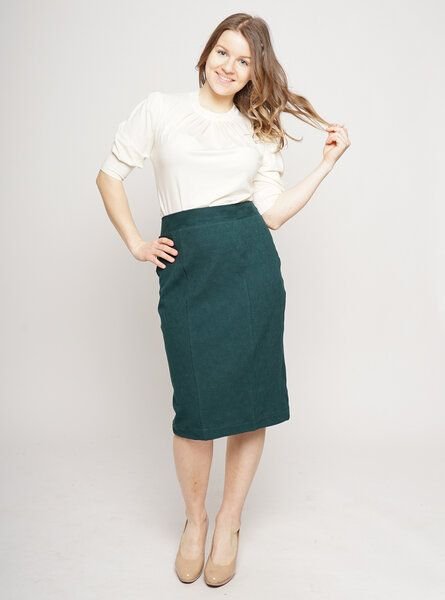 Peaces.bio - handbedruckte Biomode Bleistiftrock Leaves