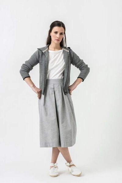 Grenzgang Damen Strickjacke EMMA mit Kapuze aus Schurwolle (kbT)