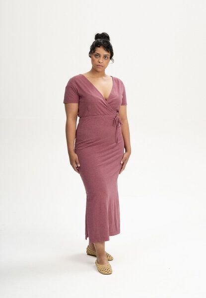 V-Neck Kleid lang Style SHREOSHI | von MELA | Fairtrade & GOTS zertifiziert