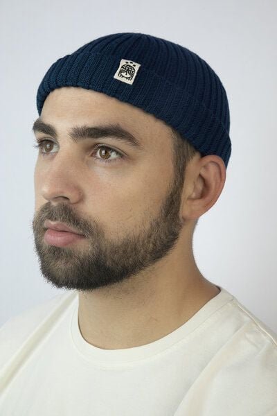 Fisherman Strickmütze aus Merinowolle, ohrenfrei Unisex Kiwistories