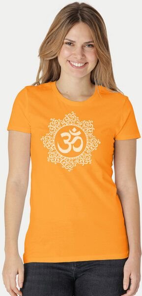 Peaces.bio - handbedruckte Biomode Bio-Damen-T-Shirt "Classic Om"