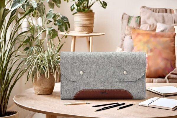 Pack & Smooch Kabel-Tasche, Zubehör Tasche CORRIEDALE XS Wollfilz, Leder (Mulesing-frei)