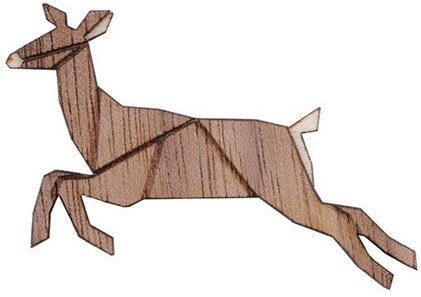 BeWooden Jumping Doe Holzbrosche – handgefertigter, nachhaltiger Schmuck aus Holz
