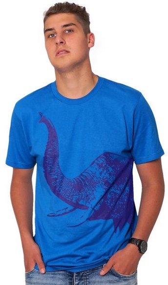 HANDGEDRUCKT "Elefant" Herren T-Shirt