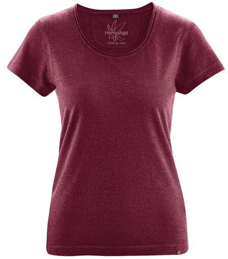 HempAge Damen T-Shirt mit Rollsaum Hanf/Bio-Baumwolle
