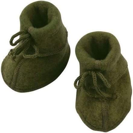 Engel natur Baby Schühchen mit Bändel und Flatlocknähten Bio-Schurwolle