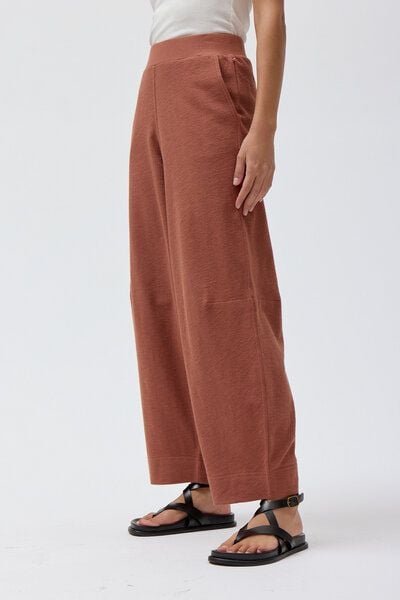 People Wear Organic Barrel Hose, uni braun, Bio-Baumwolle, 7/8 Länge