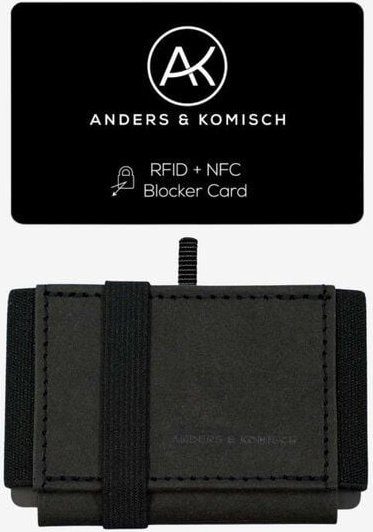 ANDERS & KOMISCH MINI DELUXE Slim Wallet mit RFID Schutz und Münzfach Schwarz