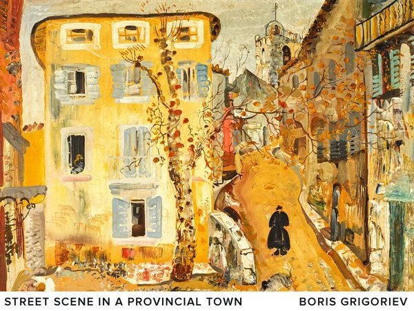 Photocircle Poster / Leinwandbild / Kunst - Boris Grigoriev: Straßenszene in einer Provinzstadt