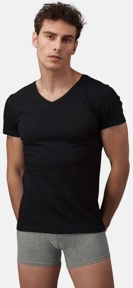 Thumbnail - Burnell & Son Unterhemd Herren V-Ausschnitt 3er Pack - T-Shirt Extra Lang mit Kurzarm Slim Fit