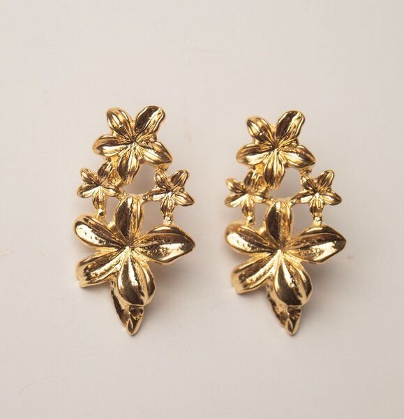 Kiwistories Premium Ohrringe Flower Gold Vermeil und recycelt 925er Sterling Silver- nickelfrei