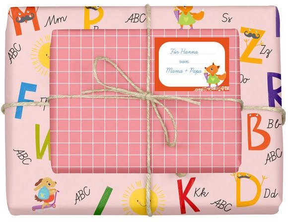 Thumbnail - dabelino Kinder Geschenkpapier-Set (4x Bögen + Karte od. Anhänger)