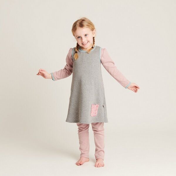 Cheeky Apple Ärmelloses Kleid mit Tasche "Sweat Grau" aus 100% Bio-Baumwolle