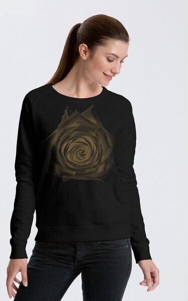 Peaces.bio - handbedruckte Biomode Bio Damen-Sweatshirt Rose