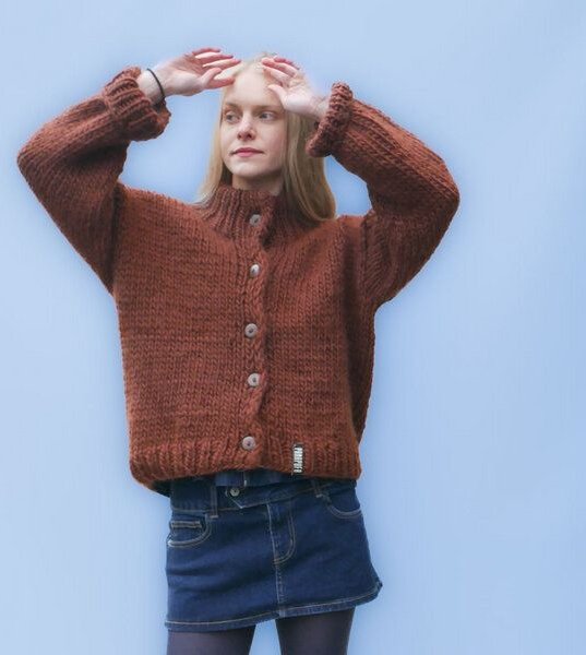 PANAPUFA Chunky Strickjacke aus Merinowolle