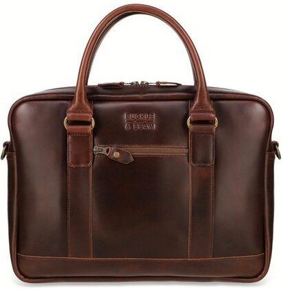 Buckle & Seam Leder Business Briefcase Everett