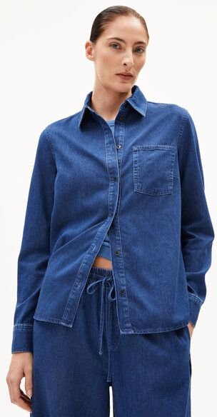 Thumbnail - ARMEDANGELS AURELAA - Damen Jeansbluse aus Bio-Baumwoll Mix