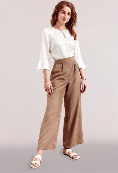 l'amour est bleu Weite Bundfaltenhose aus Tencel