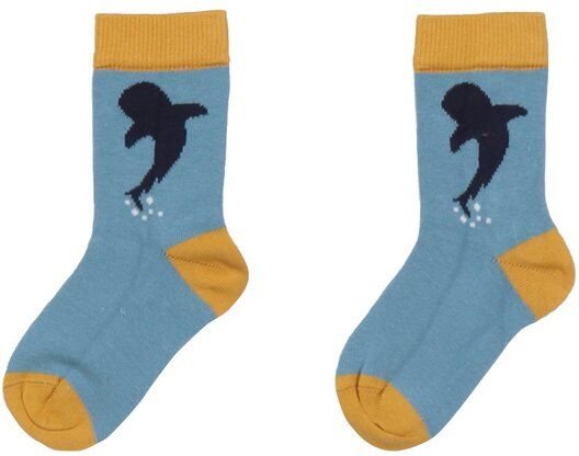 Baby Socken Bio-Baumwolle dunkelblau Wale & Rochen Walkiddy, GOTS-zertifiziert, weich, elastisch, vegan, fair produziert...