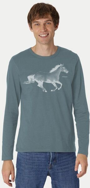 Peaces.bio - handbedruckte Biomode Bio-Herren-Langarmshirt Horsepower