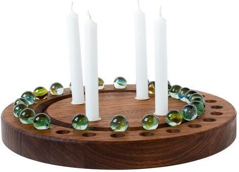 klotzaufklotz Adventskalender und Adventskranz mit Baumkerzen