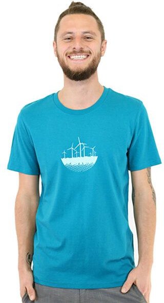 Spangeltangel bedrucktes T-Shirt, Windkraft, nachhaltig, Windrad, Unisex, Biobaumwolle