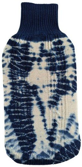 Wooliie Indigo Rift – Handgefertigter Hundepullover aus 100 % Merinowolle mit Zopfmuster & pflanzlicher Färbung