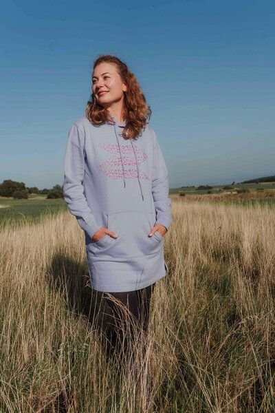 Kultgut Vegan - Hoodiekleid - Flauschig & Weich / Violet Leosplash