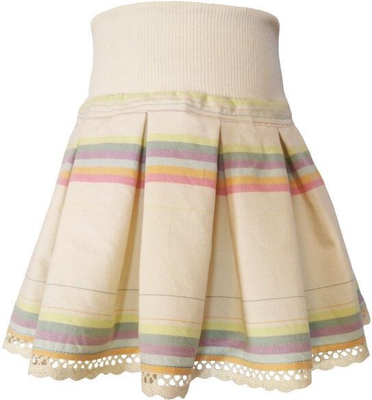 liebewicht Faltenrock für Mädchen weiß bunt gestreift bio