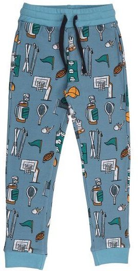 Cotokids Kinder Jogginghose GOTS-zertifiziert aus Bio-Baumwolle blau mit Sportmotiv – Walkiddy