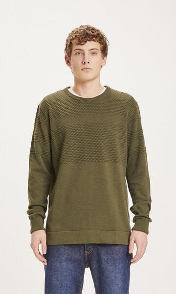 KnowledgeCotton Apparel Strickpullover FIELD Bobble Knit aus Bio-Baumwolle