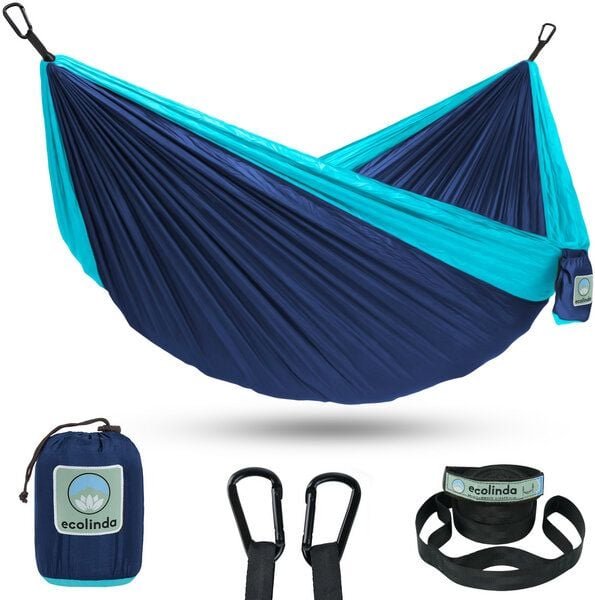 ecolinda Reisehängematte PIPA aus Nylon inklusive Aufhängung für 2 Personen