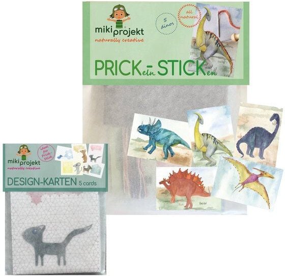 mikiprojekt Bundle Bastelset Prick-Stick 'Dinos' + Kartenset 'Friends'