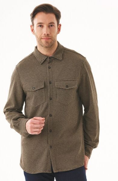 ORGANICATION Hemd aus Bio-Baumwolle-Mix mit Hahnentrittmuster