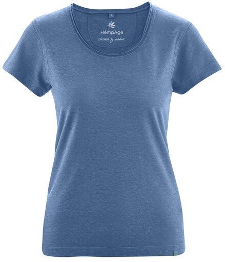 HempAge Damen T-Shirt mit Rollsaum Hanf/Bio-Baumwolle