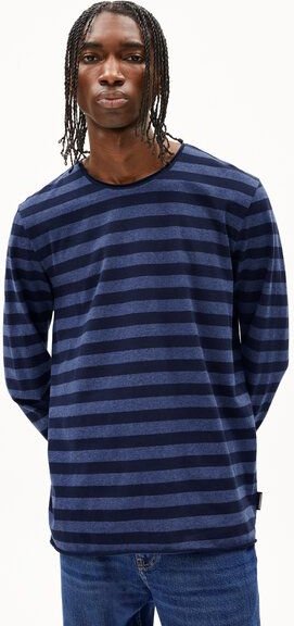 ARMEDANGELS MAARKOS LS STRIPES BR - Herren Longsleeve aus Bio-Baumwolle