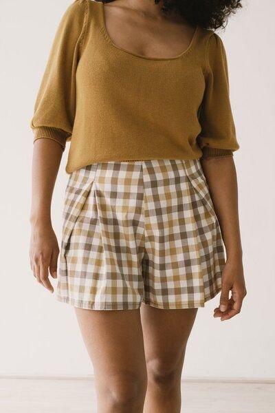 TIRALAHILACHA Hannia organic cotton shorts vichy