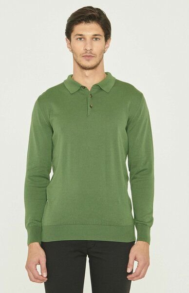 ORGANICATION Polokragenpullover aus Bio-Baumwolle