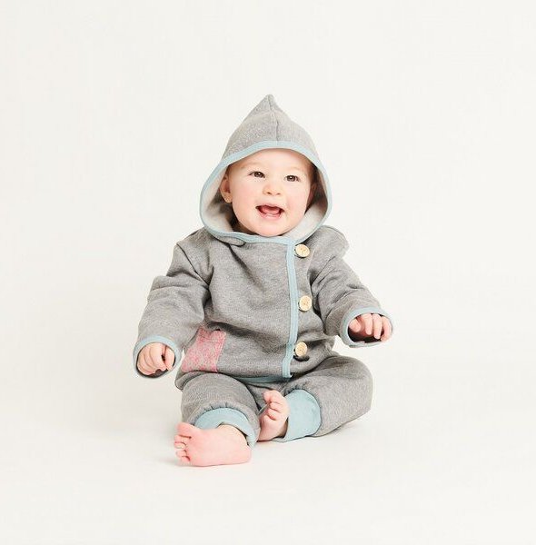 Cheeky Apple Baby-Sweat-Jäckchen mit Tasche aus 100% Bio-Baumwolle
